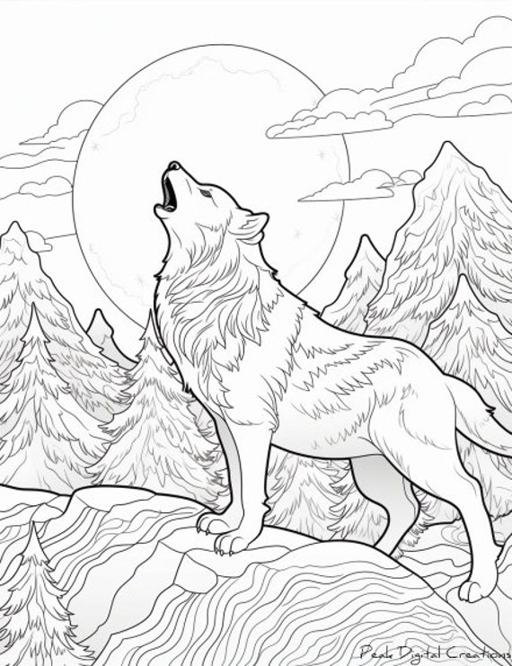 Wolf Howling on Moonlight Earrings Wolf Howling on Moonlight Earrings