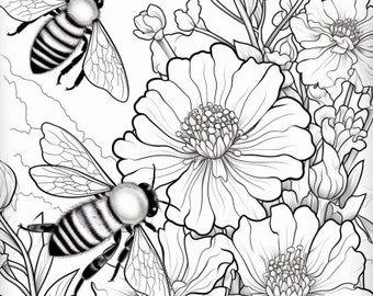 Buzzy Bees Coloring Page - Printable