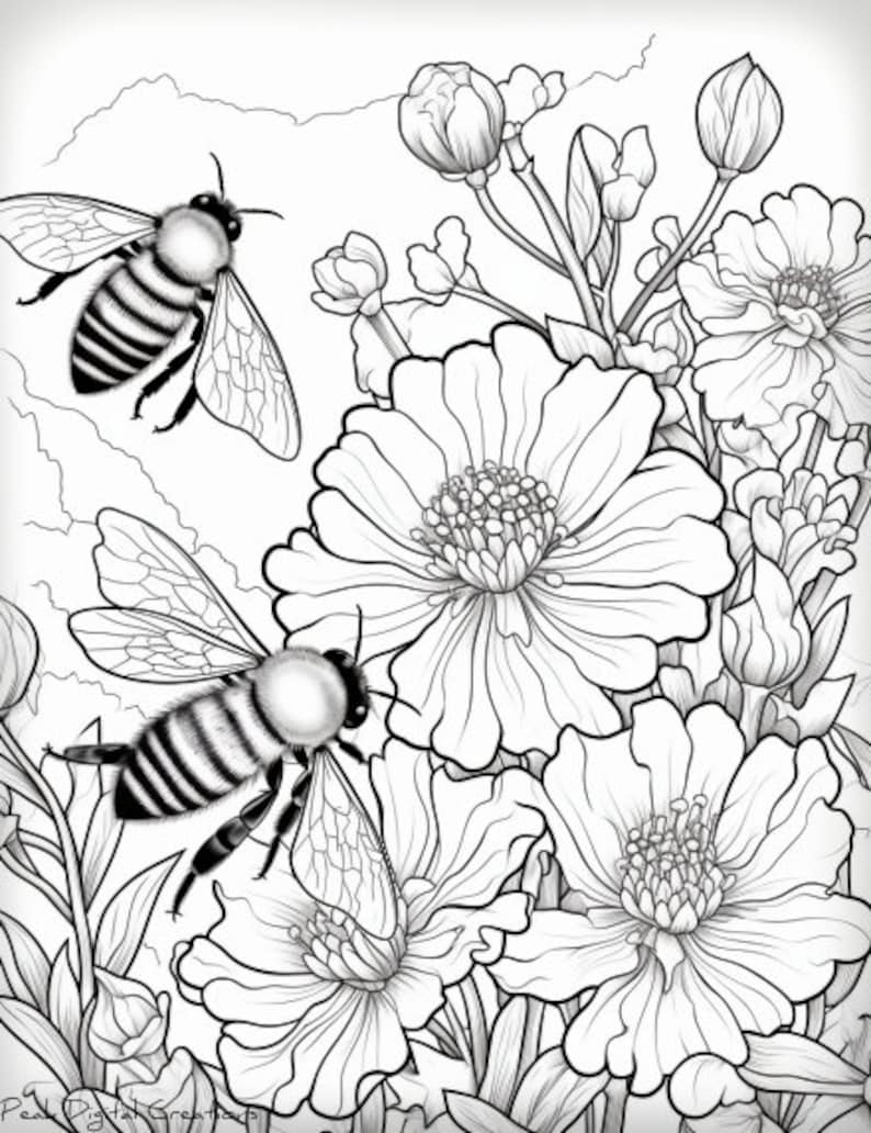 buzzy-bees-coloring-page-printable-etsy-australia