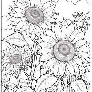 Sunflower Delight Coloring Page - Printable