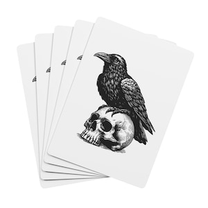 Gothic Themed Skull & Raven Poker Playing Cards Set, Fun Game Night, Card Games, Gift for Collectors, Unique Poker Gifts