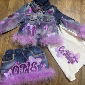 Kids Jean Skirt & Jacket Birthday Fit