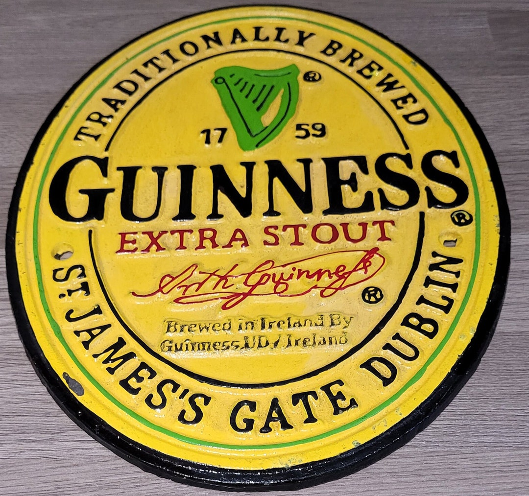 Guinness Heavy Oval Cast Iron Sign Brand New With Some Scuffs Etsy UK