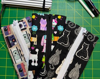 Elastic Zipper Pouch A5 Zipper Pouch Journal Pouch Planner Pen Pencil Case - Made to Order Notebook Pouch Made by Patti @BirdOnTheRiver