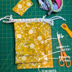 Drawstring Fabric Planner Pouch - Choose Your Size and Fabric - Handmade by BirdOnTheRiver