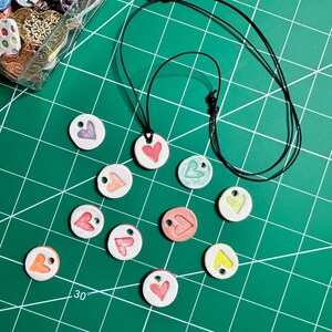 Ceramic Heart Pendant Necklace - Essential Oil Diffuser Necklace - made by Patti @BirdontheRiver