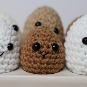 Crochet Egg, Crochet Breakfast Play Food, Amigurumi Eggs, Kid Gift Stuffers, Gift for her, Educational Toy, Play Food, 3 Colors Available
