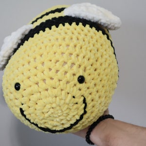 Jumbo Classic Bee Crochet Pillow Plushie Handmade Amigurumi Stuffed Animal