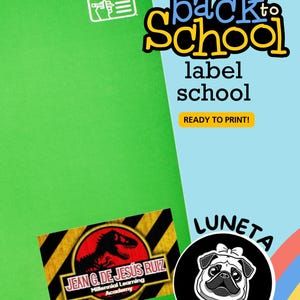 DINOSAURS JURASSIC PARK name labels Printable Name Labels for School, Personalized Name Stickers