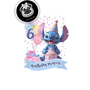 Png Stitch Birthday Girl , Girl Stitch Birthday Tshirt Design Number 7 , Digital file, Instant Download, Birthday Girl Stitch Tshirt design
