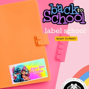 lilo & stitch name labels Printable Name Labels for School, Personalized Name Stickers