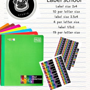 Etiquettes nominatives à imprimer pour l'école, stickers nominatifs personnalisés
