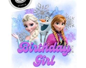 PNG Frozen 2 Digital Png, T-shirt Design Birthday Girl,Png Digital File, Frozen 2 Girl Birthday , Personalized, Sublimation, Png Digital