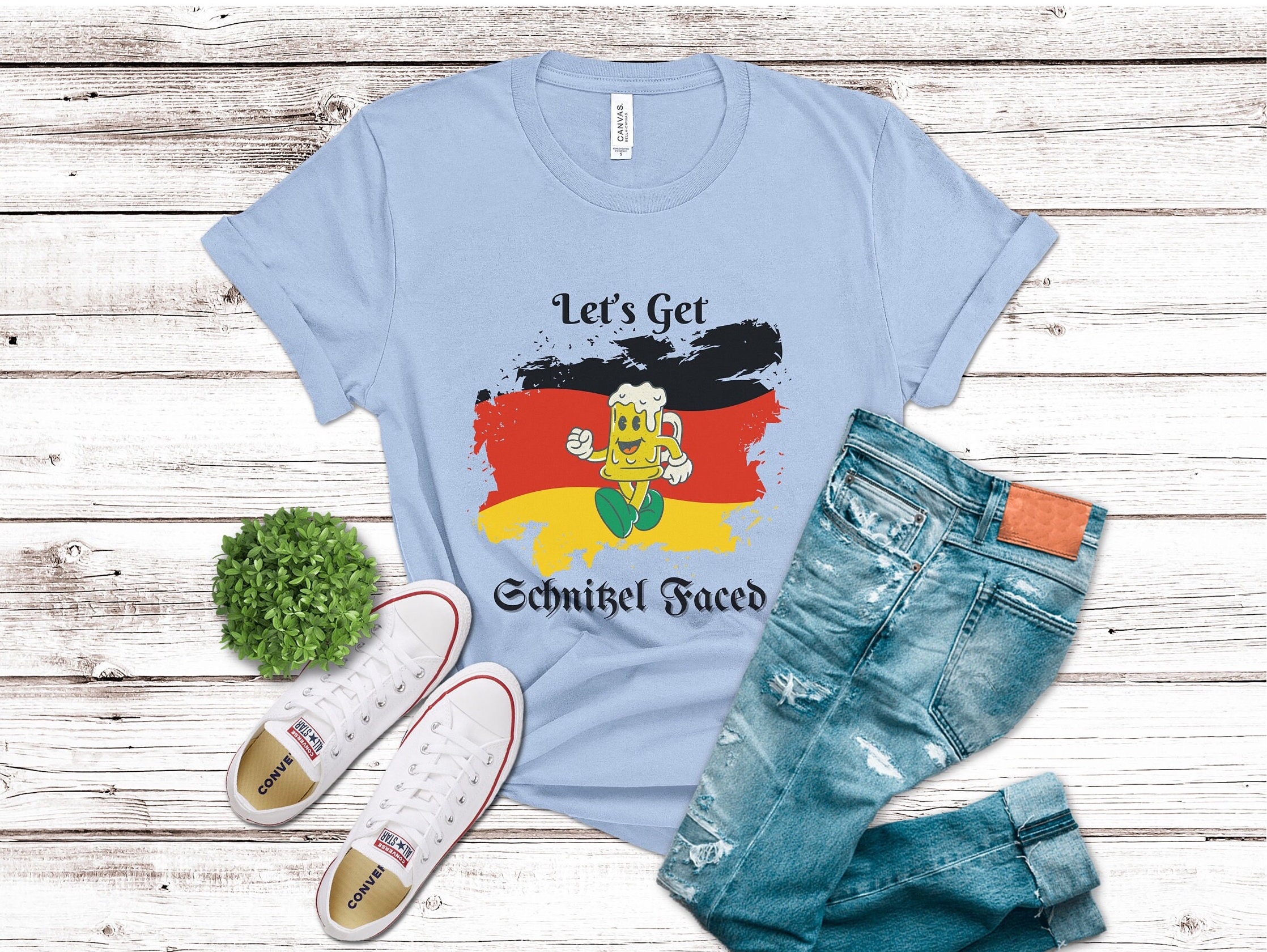 Camicia Da Donna Oktoberfest 'Let's Get Schnitzel Faced', Cotone, Gioco Di Parole Divertente, Stile Retrò, Per Feste Tedesche - 3
