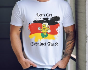 Let’s get Schnitzel Faced, Funny Oktoberfest Shirt, Drinking Party, fathersday Gift, Shirts with sayings, German American, group drinking