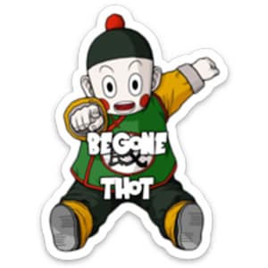 DBZ inspired Chiaotzu "Begone Thot!" Sticker