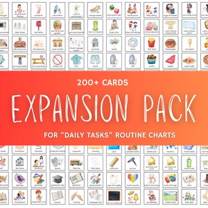 Daily Tasks Routine Cards EXPANSION PACK (230 Cards), Daily Visual Routine Chart, Daily Responsibilities Chart, Routine Cards