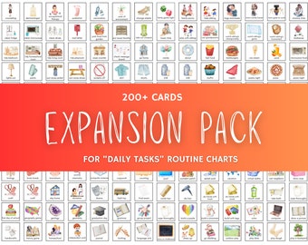 tägliche Aufgaben Routinekarten EXPANSION PACK (230 Karten), tägliche visuelle Routine-Diagramm, tägliche Aufgaben-Diagramm, Routinekarten