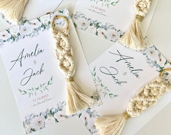 Custom Wedding Favors for guests, Macrame Keychain, Engagement Favors, Unique Wedding Favors