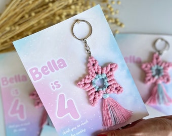 Personalized Macrame Keychain / Birthday Favors for kids / 1st, 2nd, 3rd, 4th, 5th, 6th, 7th, 10th