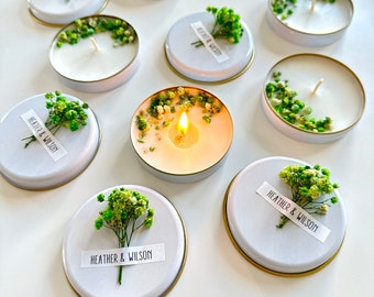 Personalized Wedding Party Guest Favors / Soy Wax Scented Candle / Engagement gift for guests