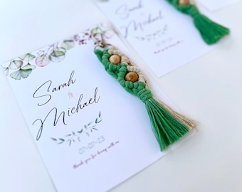 Custom Engagement Favors, Macrame Keychain, Unique Wedding Favors