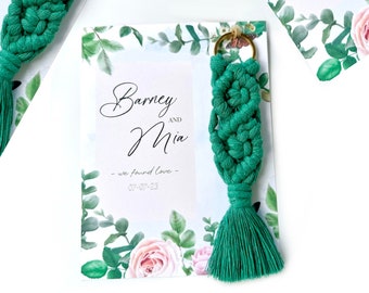 Custom Wedding Souvenir for guests, Macrame Keychain, Unique Wedding Favors, Engagement Favors