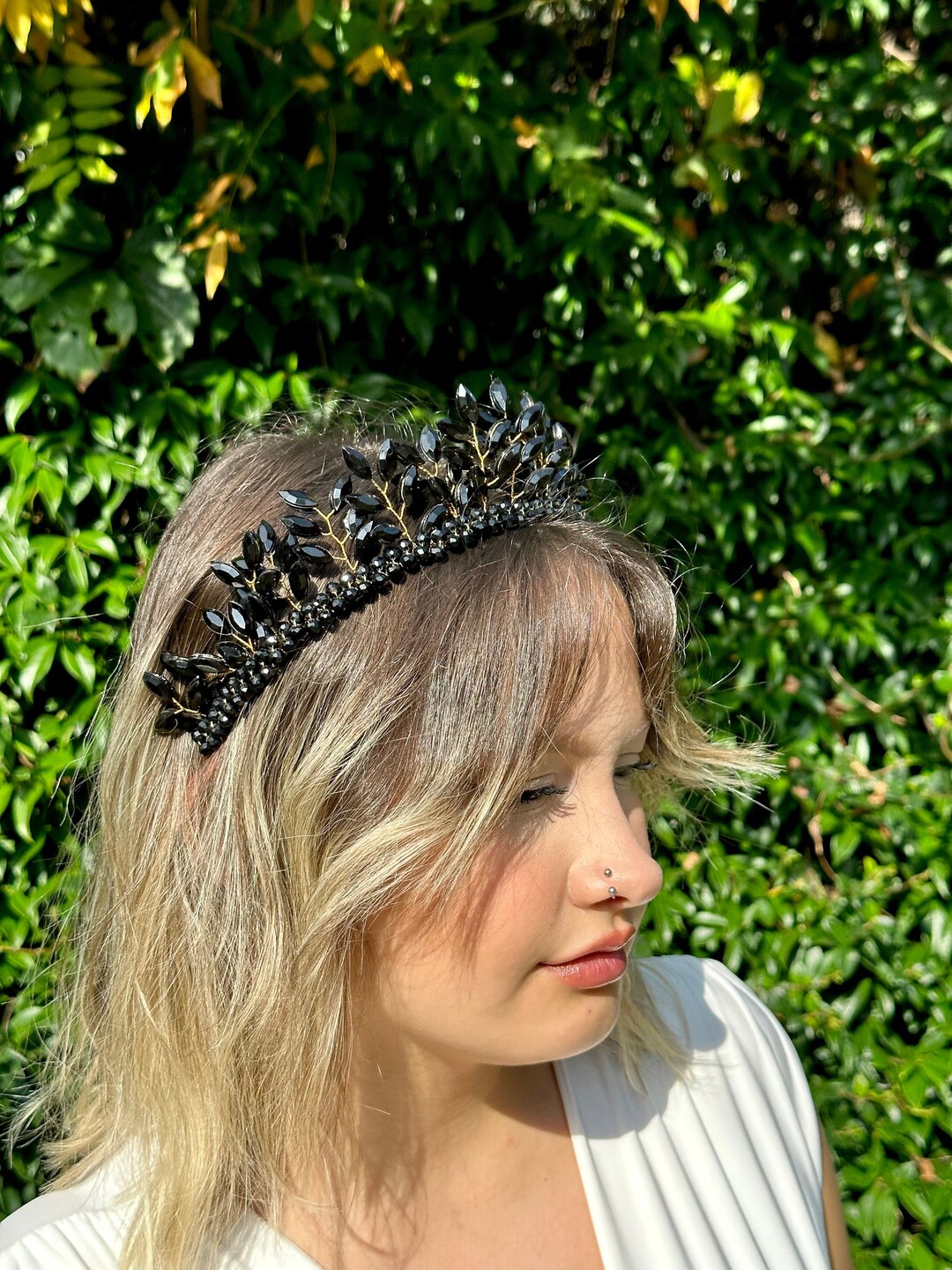 Black Tiara / Birthday Tiara / Black Headband / Gothic Tiara Etsy