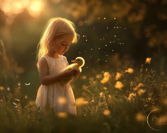 Spring Flower Digital Backdrop Photography - Digital Background - Easter - Garden Field  - Composites - INSTANT DOWNLOAD