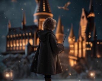 Wizard Academy Digital Background | Magical Castle Fantasy Backdrop | Spellbound Photography Composite | Enchanted Wizard Digital Backdrop