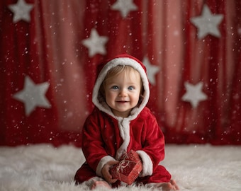 Christmas Digital background, Christmas Holiday portrait digital backdrop, festive composite, Christmas Studio Photography overlay