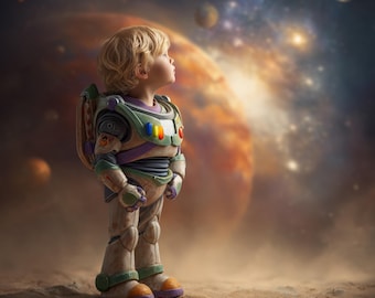 Space Digital Background | Galaxy Fantasy Backdrop | Astronaut Photo Composite | Cosmic Stars Digital Background for Photographers