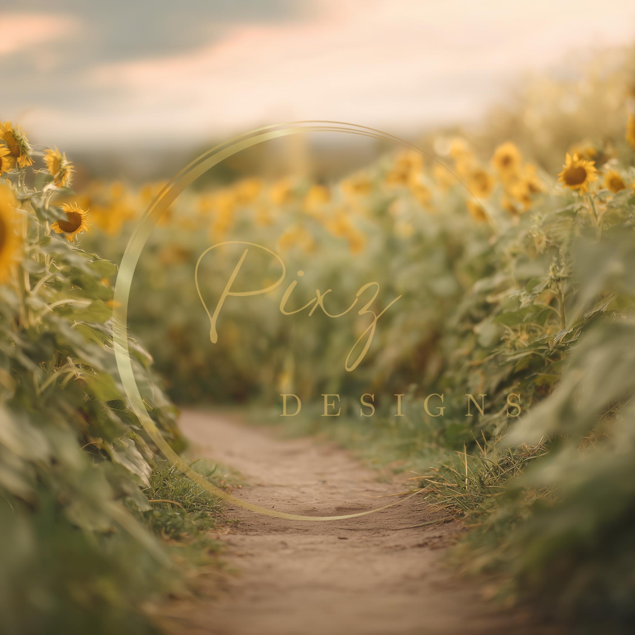 Sunflower Field Digital Background, Sunflower Field Digital Background ...
