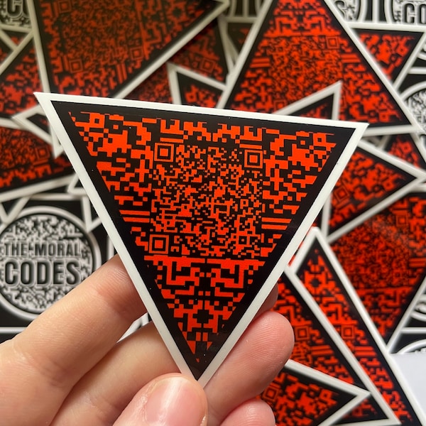 5 red triangle stickers