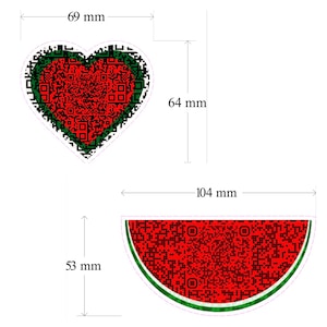 Hart en watermeloenstickers afbeelding 4
