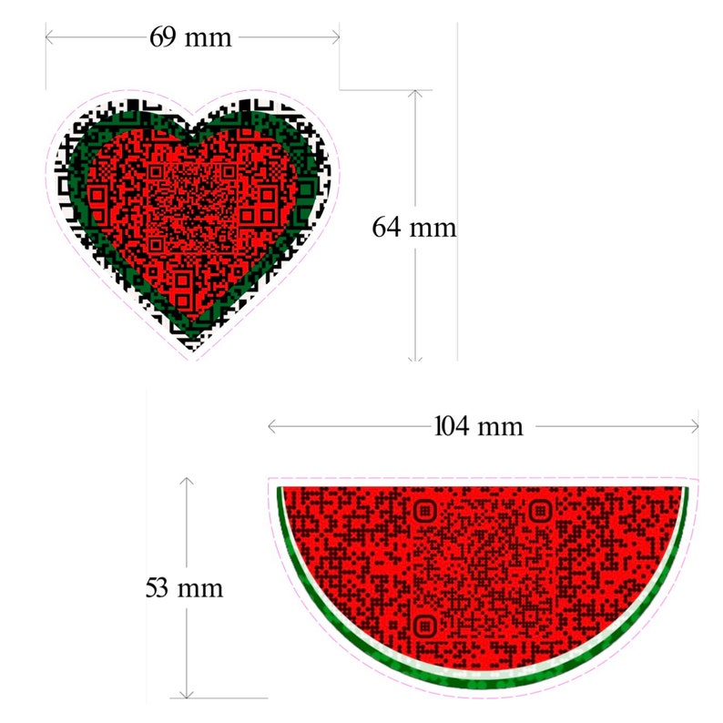 Pegatinas de corazón y sandía imagen 4