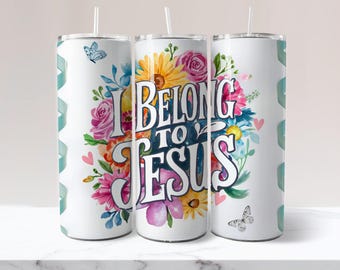 Jesus Tumbler Wrap Sunflower Tumbler Wrap Christian Tumbler Wrap Floral Tumbler Wrap Colorful Tumbler Wrap 20 oz Skinny Sublimation Tumbler