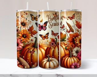 20oz Skinny Tumbler Wrap,Sublimation Tumbler,Tumbler design,digital download png,sublimation designs,autumn tumbler,pumpkin tumbler wrap PNG