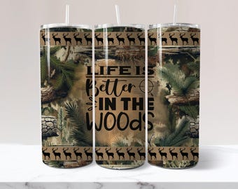 Hunting Tumbler Wrap Camping Tumbler Wrap Camo Tumbler Wrap Deer Tumbler Wrap Mens Tumbler Wrap Outdoor Tumbler Wrap 20 oz Skinny