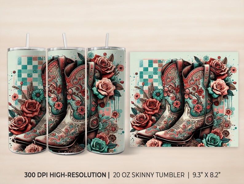 Cowgirl Tumbler Wrap Western Tumbler Wrap Country Tumbler Wrap 20 Oz ...