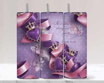 Femme chrétienne Tumbler Wrap Proverbes 31 Tumbler Wrap verset de la Bible Tumbler Wrap Faith Tumbler Wrap 20 Oz Skinny Sublimation