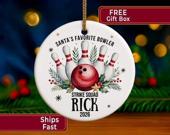 Bowling Ornament Bowling Christmas Ornament Personalized Bowling Ball Ornament Santa’s Favorite Bowler Gift Bowling Team Ornament 2025