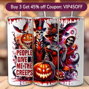 Menschen geben mir die Creeps lustige Halloween Tumbler Wrap 20 Unzen Skinny Tumbler Sublimation Design Digital Download PNG Instant DIGITAL-Datei