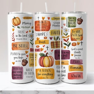 Faith Tumbler Wrap Bijbelvers Tumbler Wrap Herfst Tumbler Wrap Christian Tumbler Wrap 20 oz Skinny Sublimatie