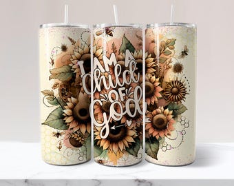 Christelijke beker wrap Religieuze beker wrap Faith beker wrap kind van God beker wrap 20 oz skinny sublimatie beker wrap