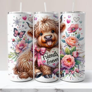 Bester Freund Tumbler Wrap Bestie Tumbler Wrap Freund Tumbler Wrap Highland Kuh Tumbler Wrap Girly Tumbler Wrap 20 oz Sublimation