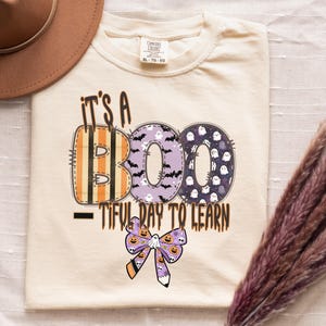 Comfort Colors Halloween Teacher Shirt: Spooky Ghost & Pumpkin Tee