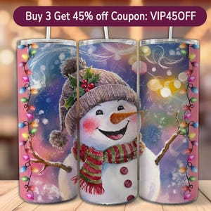 Snowman Tumbler Wrap Christmas Winter Tumbler PNG 20oz Skinny Design Sublimation Tumblers Holiday Festive Wraps Cozy