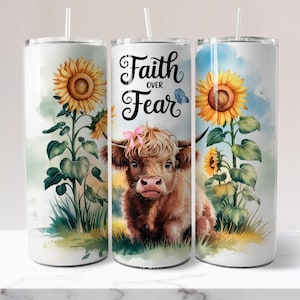Glaube Tumbler Wrap Christian Tumbler Wrap Highland Kuh Tumbler Wrap Sonnenblume Tumbler Wrap 20 Unzen dünne Sublimation Tumbler Wrap