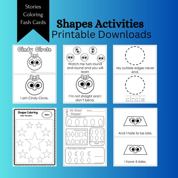 Childrens Shapes activities , Learning and coloring